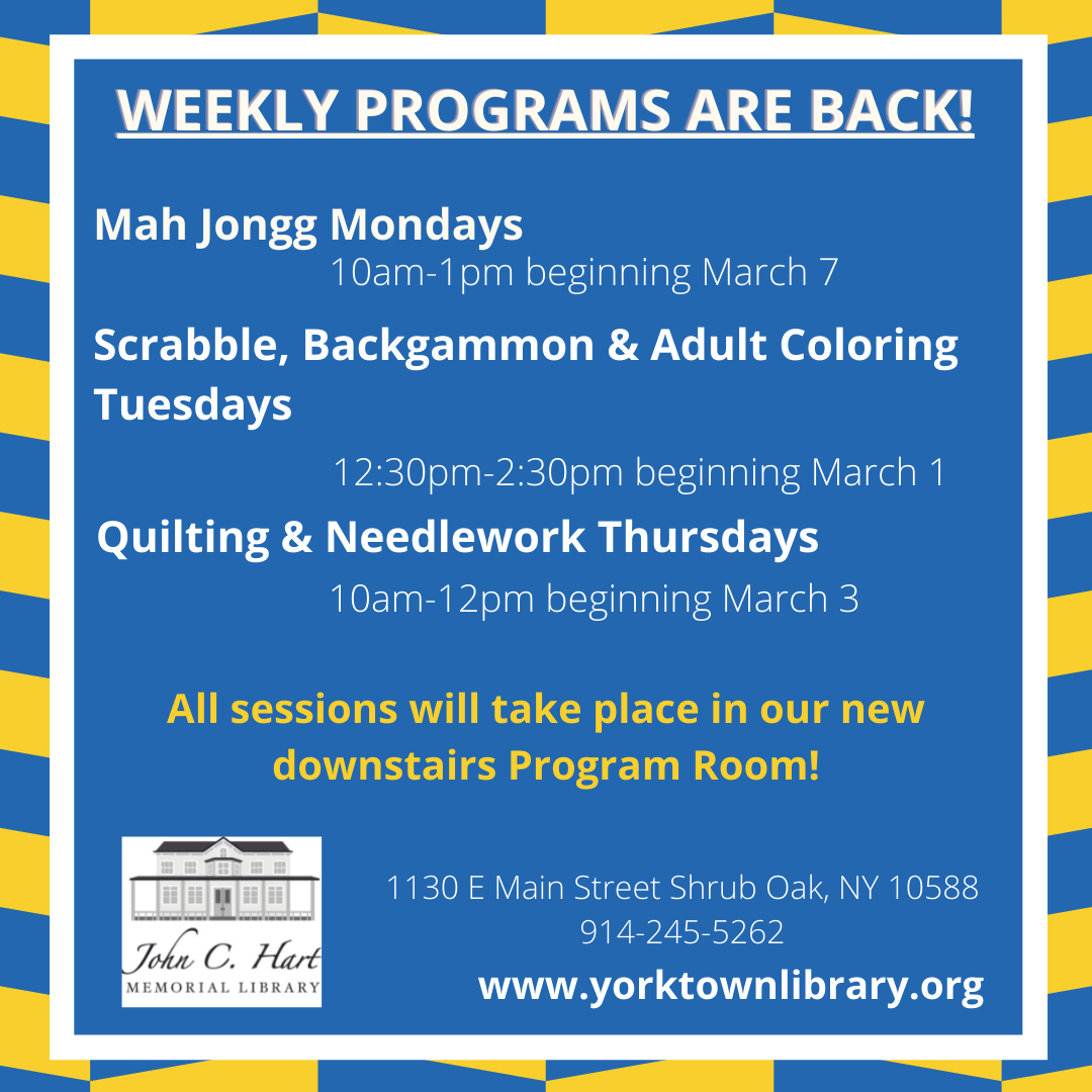 Drop-In Programs are back!